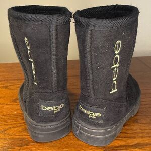 Bebe Girls Faux Fur Lined Winter Boots | Size 7 Toddler | Black | Gently Worn